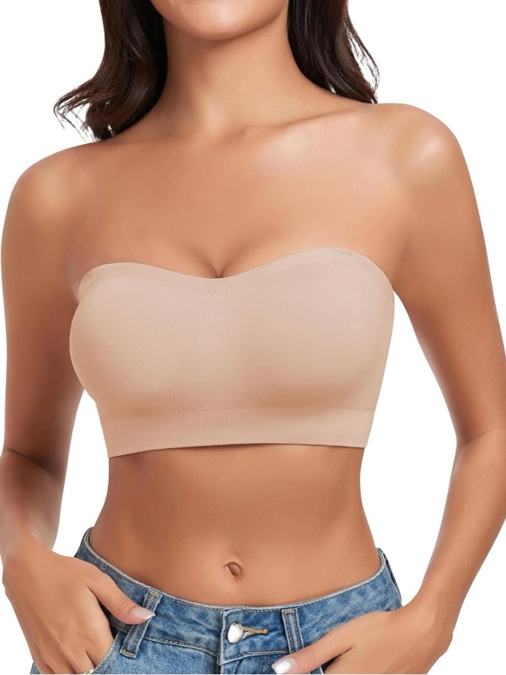 Seamless Strapless Bandeau Bra - Nude